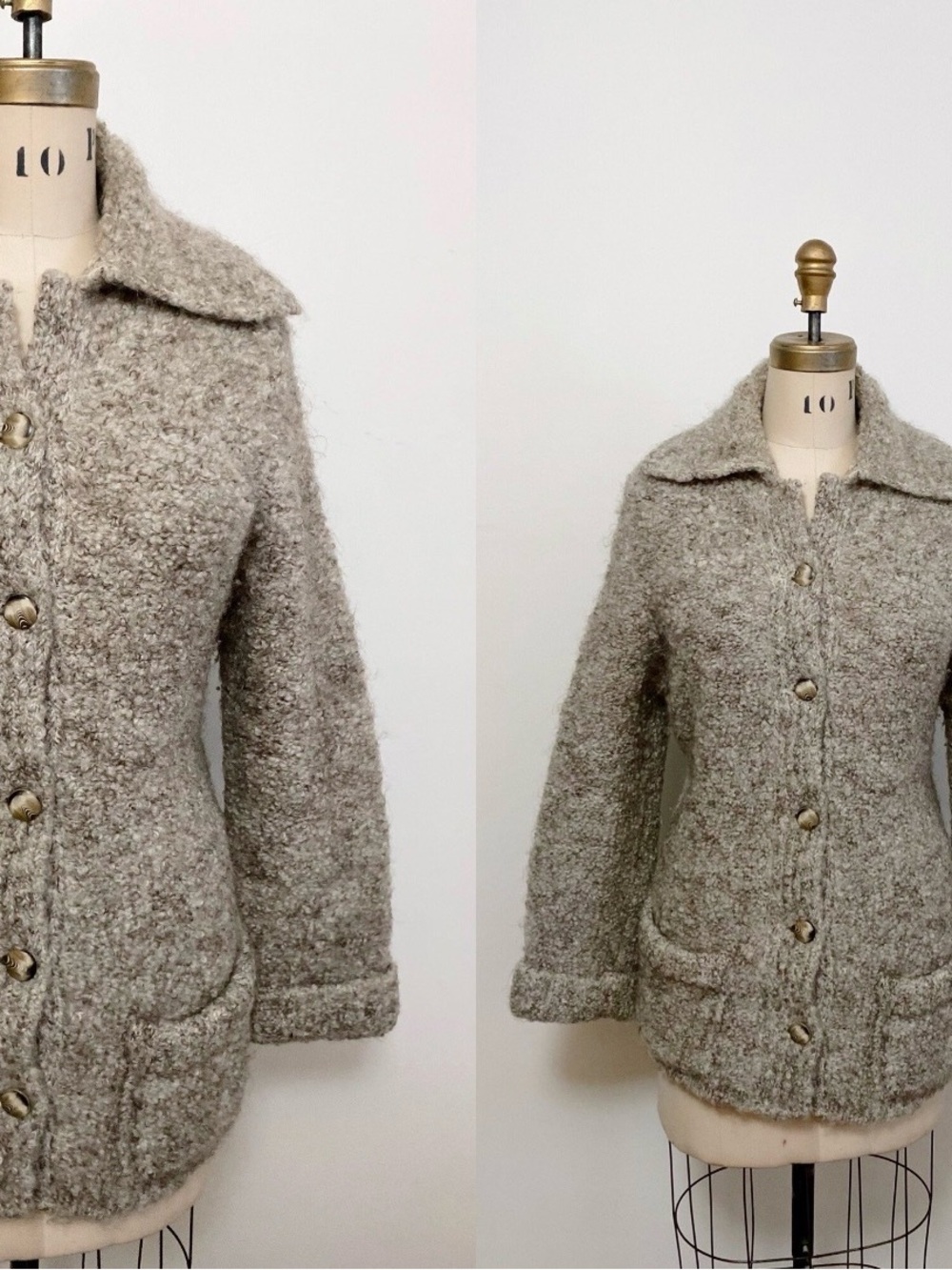 Cozy Textured Wool-Blend Jacket - Light Taupe